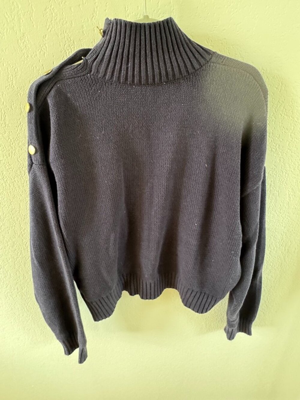 Free Assembly Navy Heart Mock Neck Sweater XL - Picture 7 of 7